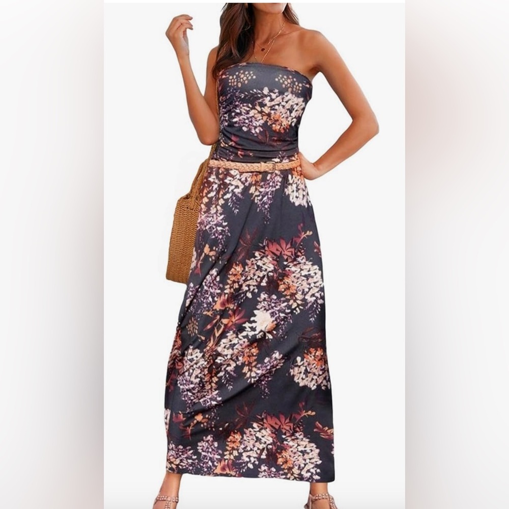 Off the shoulder, maxi dress size large with pockets